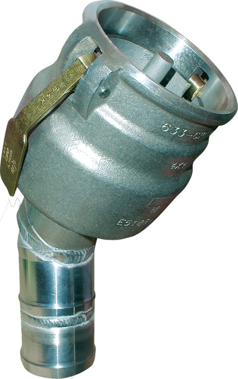 Civacon 4 in. Female Cam w/ Probe, Check Valve & Stainless Paddles x 3 in. 45° Hose Shank