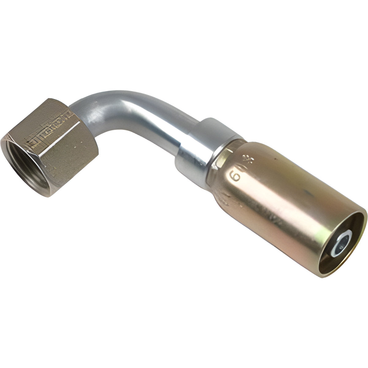 VARI-CRIMP SERIES - 3/8 INCH HOSE, WITH 3/4 X 16 THREAD SIZE, JIC FEMALE 90 ELBOW SWIVEL