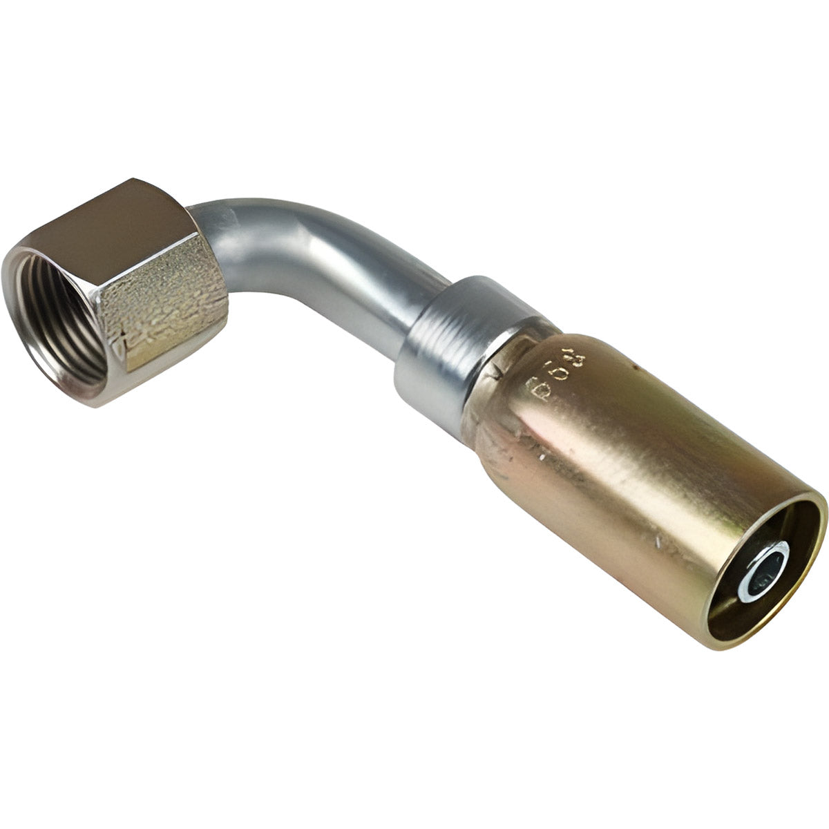VARI-CRIMP SERIES - 1/4 INCH HOSE, WITH 9/16 X 18 THREAD SIZE, ORF FEMALE 90 ELBOW SWIVEL