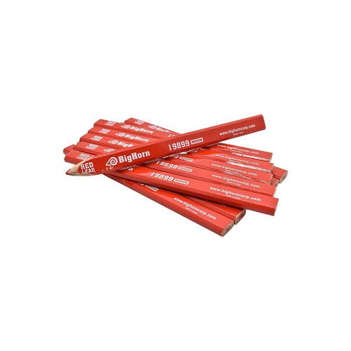 Big Horn Carpenter Pencil, Red Lead, 12-Pack