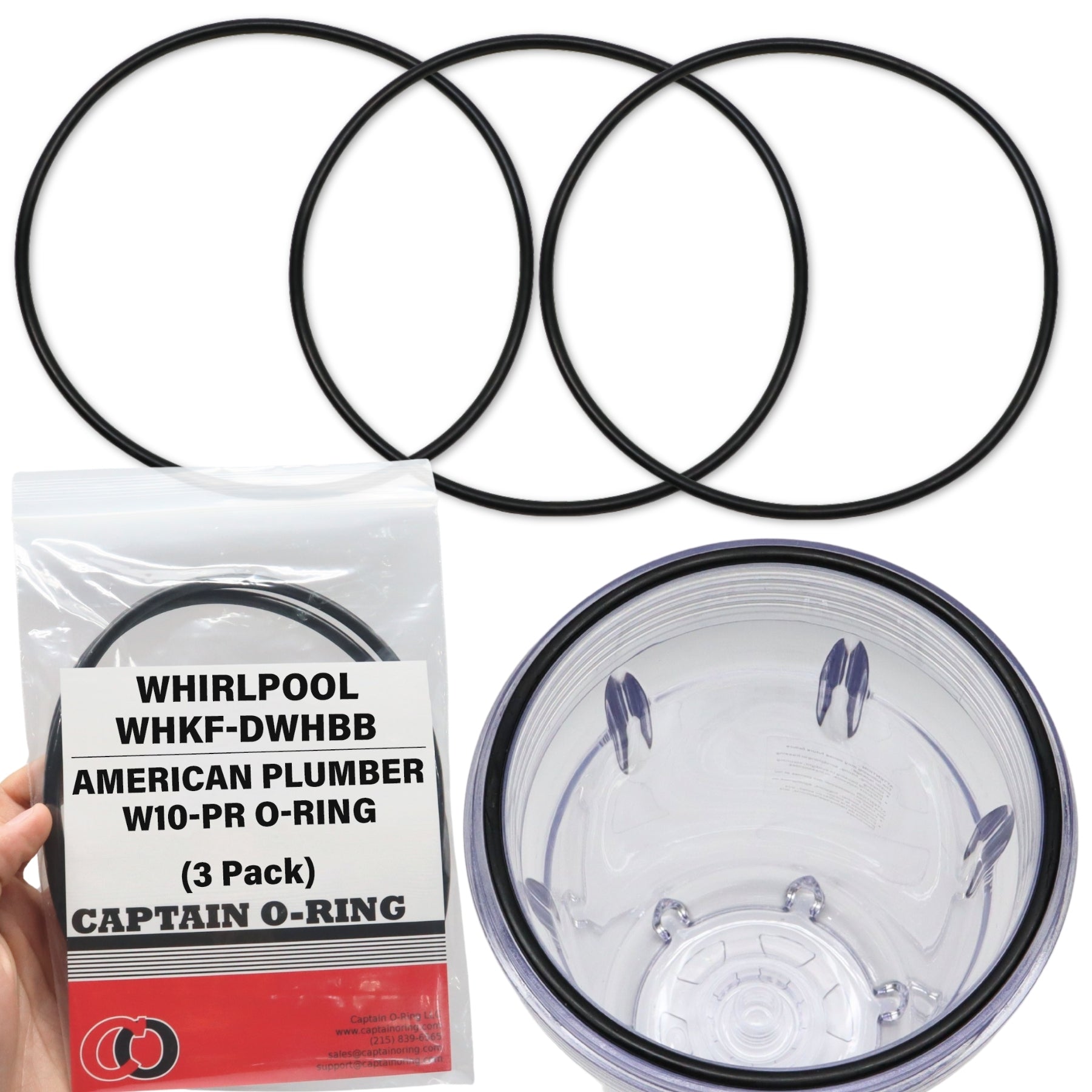 Whirlpool WHKF-DWHBB, WHCF-DWHBB (WHKF-C9) & American Plumber W10-PR (W10-OR) (3 Pack)
