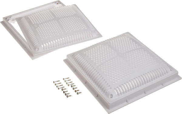 Hayward 12-Inch White High Flow Square Main Drain Suction Cover Inner and Outer Frame WG1032HF2PAK2