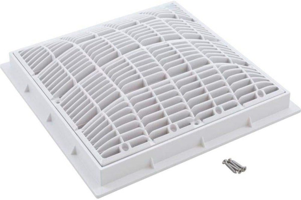Waterway Square 12-Inch x 12-Inch Main Drain Suction Cover Grate and Frame White 640-4720V