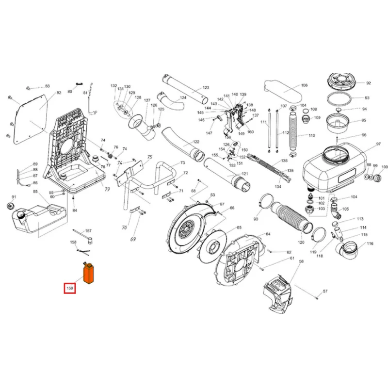 2 Stroke Fuel-Oil Mix Bottle (P025) Spare Part for TMD14 3.7 Gal Turbo Backpack Fogger