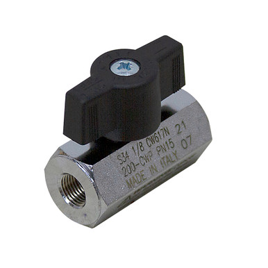 1/8" NPT Plated Brass Ball Valve HYPRO 90FFB18
