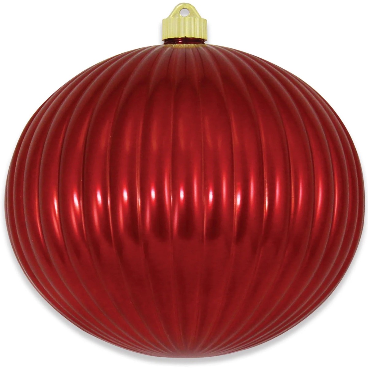 200MM Sonic Red Shatterproof Ripple Ball Ornament