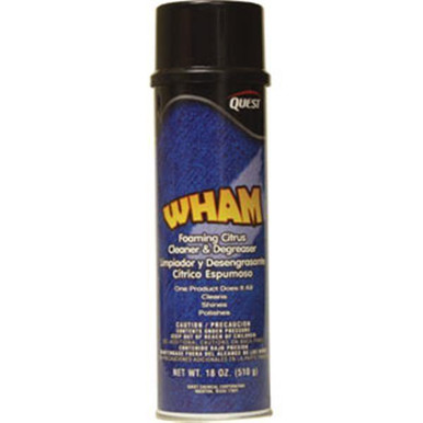 Wham Foaming Citrus Cleaner & Degreaser, 18 oz Aerosol, 12/Case