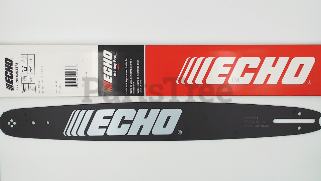 Echo 20F0AD3378 Guide Bar 20 Double Guard .050 Gauge