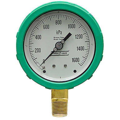 1600 KPA Pressure 4" Dia. Dry Lower Mount 1/2" NPT Plastic Gauge Versa V4351PKF2/G