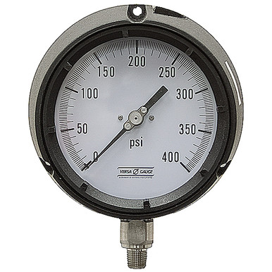 400 PSI Pressure 4.5" Dia. Dry Flange Panel Mount 1/4" NPT Plastic Gauge Versa V4904QPK4