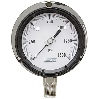 1500 PSI Pressure 4.5" Dia. Dry Flange Panel Mount 1/2" NPT Plastic Gauge Versa V4904QPR2