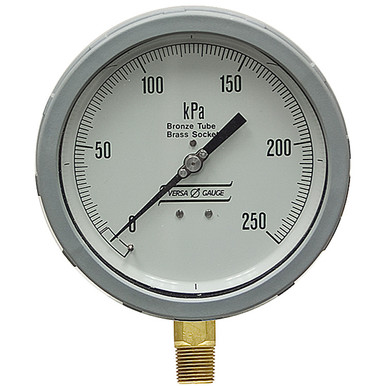 250 KPA Pressure 6" Dia. Dry Lower Mount 1/2" NPT Plastic Gauge Versa V6351PKV2/GR
