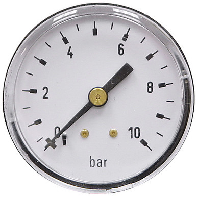 10 Bar Pressure 2" Dia. Dry Back Mount 1/4" NPT Plastic Gauge