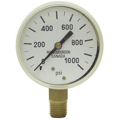 1000 PSI Pressure 2.5" Dia. Dry Lower Mount 1/4" NPT Steel Gauge Manobourdon