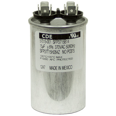 15 MFD 370 Volt AC Run Capacitor CDE SFT37T15H284Z-F