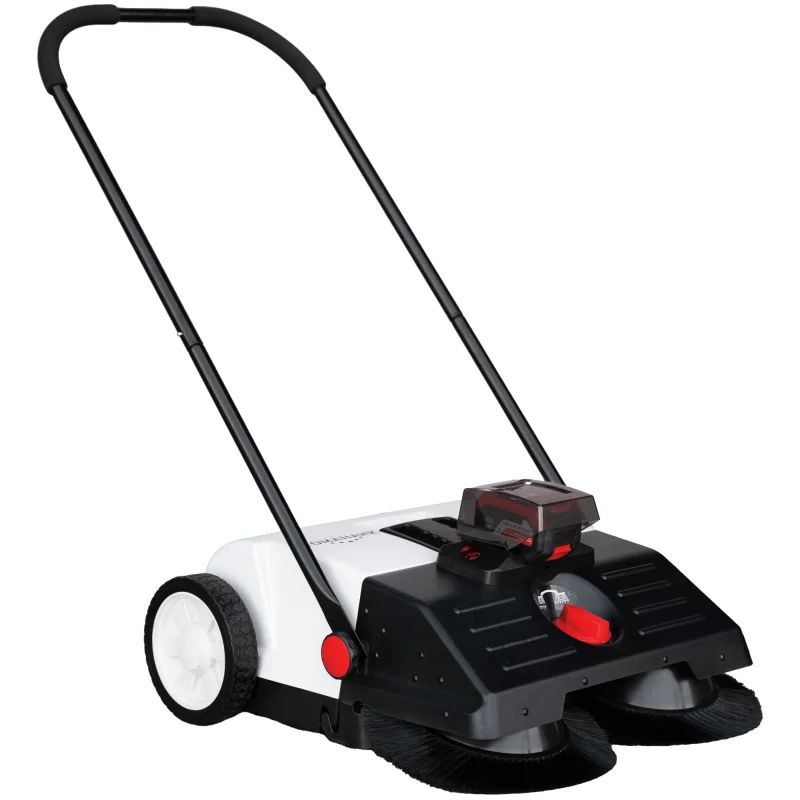 22″ Battery Powered Push Sweeper With Double Brush System 18V Lithium-Ion