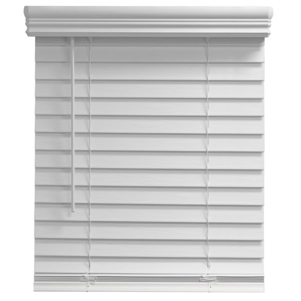 Champion 2 In. Embossed Faux Wood 25 In. X 48 In. Room Darkening Blind, White