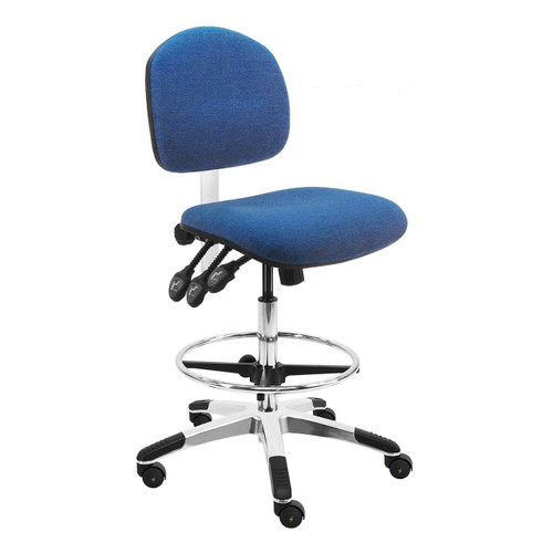 BenchPro Lincoln Ergo Fabric ESD Tall Chair, 20"-28"