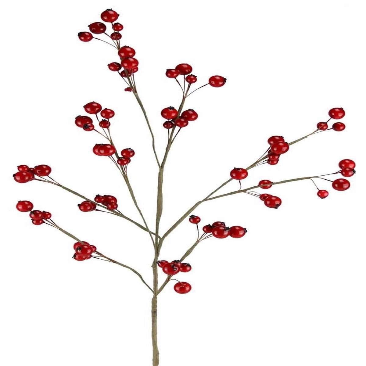 24.5" Mixed Size Shiny Red Hard Berry Spray