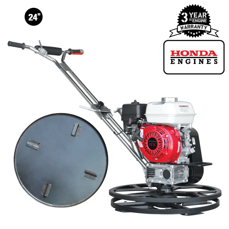 24″ Concrete Power Trowel Edger 5.5HP Honda Float Pan Blade Screed Finishing Tool