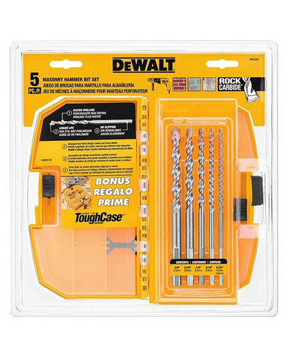 DeWalt 5-Piece Carbide-Tipped Masonry Drill Bit Set
