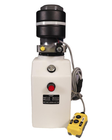 Chief Hydraulic Power Unit 12V DC, Single Acting, 1.2 GPM, SAE 6 Ports, 2800 PSI, 8Qt. Tank