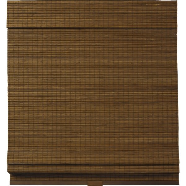 Home Basics Cordless Natural Woven Bamboo Roman Shade 23" X 64" Zig Zag