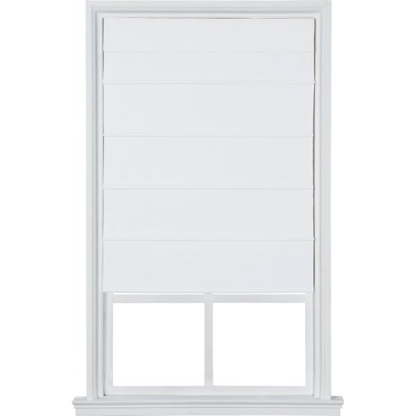 Home Basics Cordless Cotton Duck Thermal Roman Shade 27" X 64" White