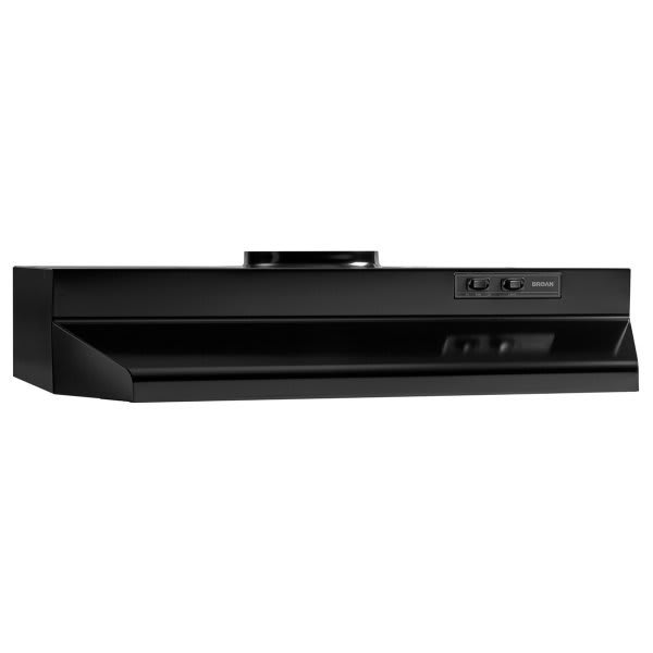 Broan-Nutone 30" Range Hood 7" Round Vent, Black Range Hood W/Ez1 Installation Brackets