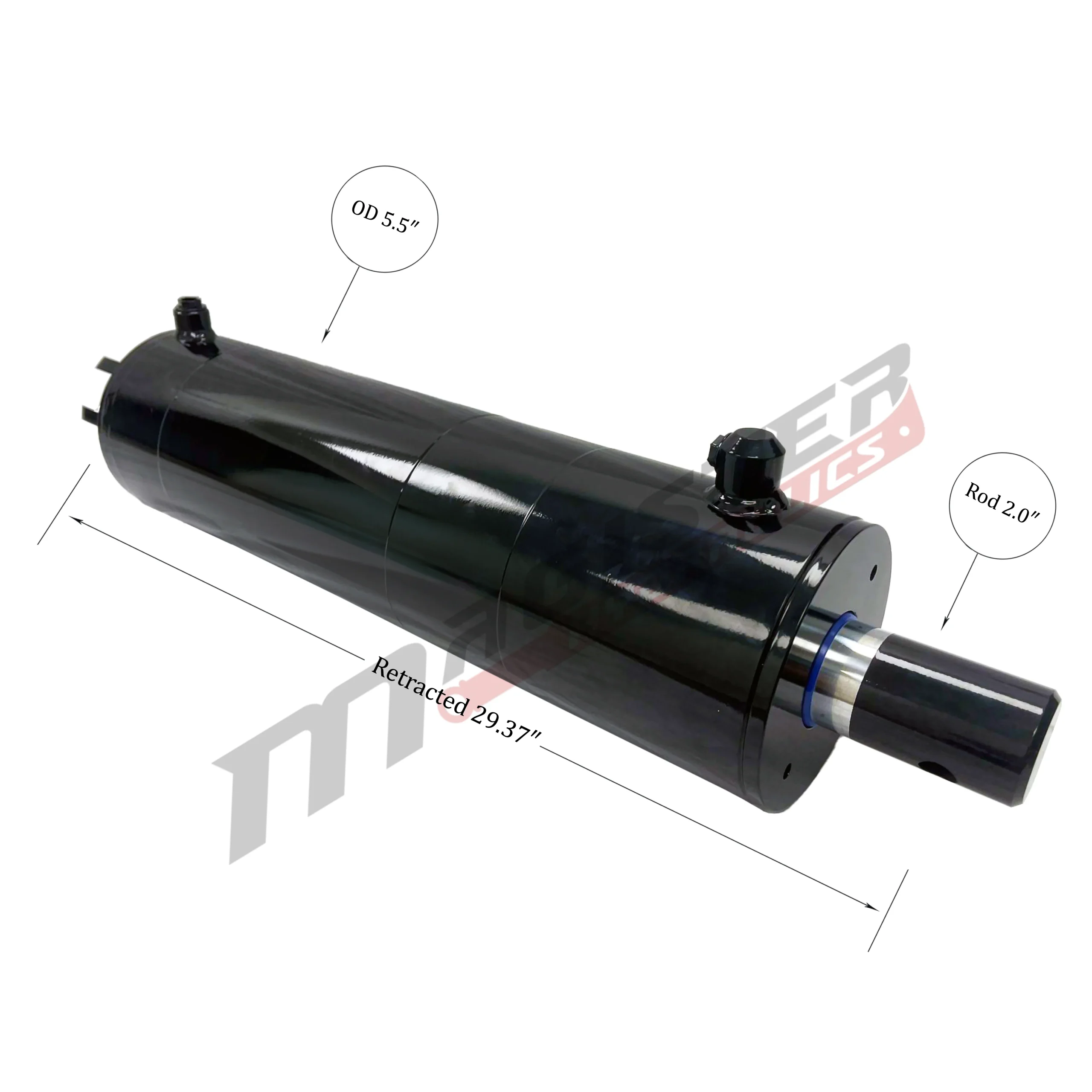 5" bore x 21.5" stroke Dump Hoist Hydraulic Cylinder