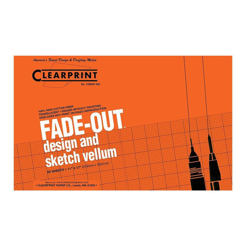 Clearprint Fade-Out Vellum, Isometric, 11" x 17", 50
