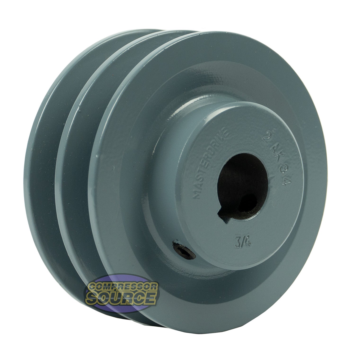 3.5" Double Groove A Section 4L Sheave with 3/4" (0.750") Keyed Bore - 2AK34