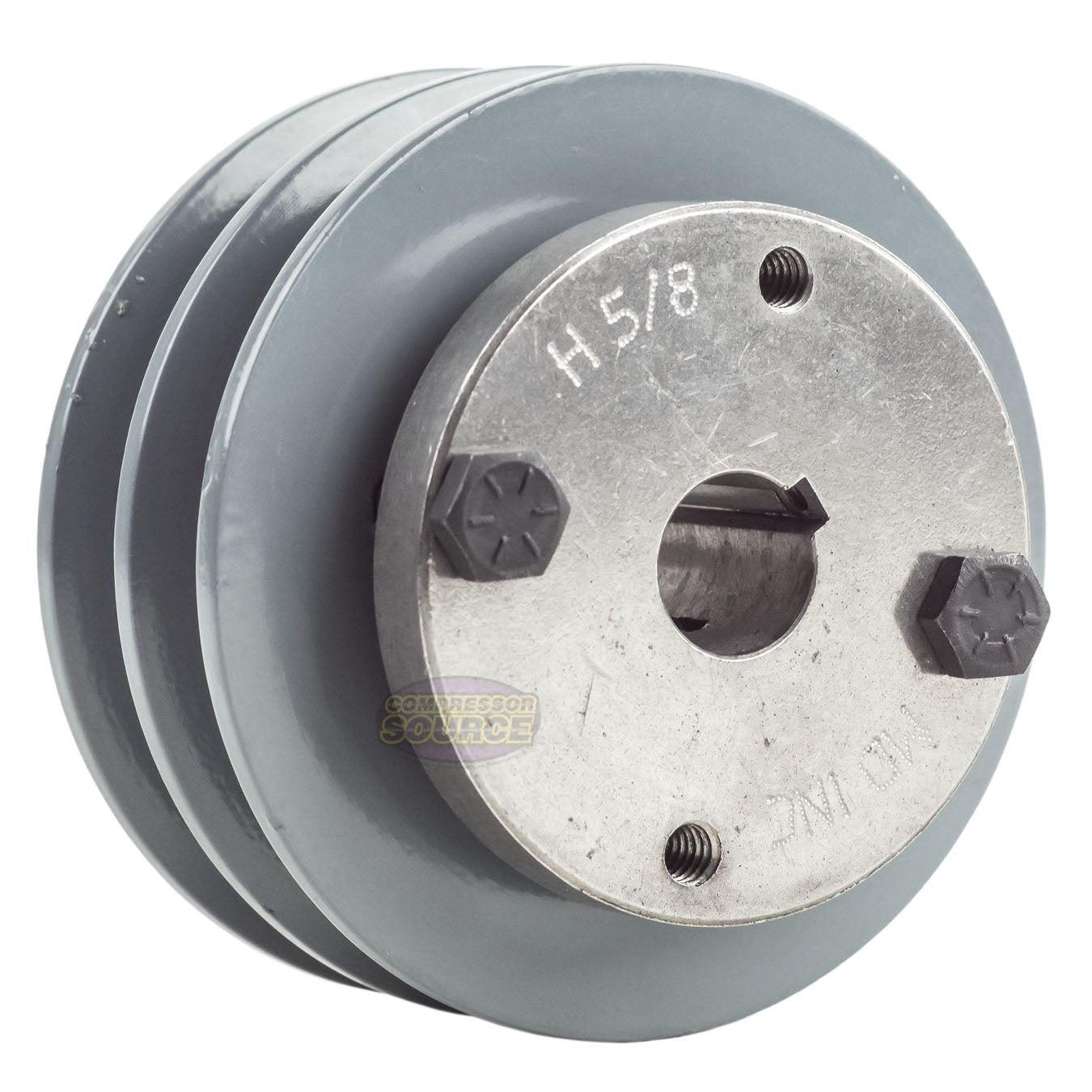 3.5" Double Groove A Section 4L Sheave with 5/8" (0.625") H-Style Split Taper Bushing - 2AK34H