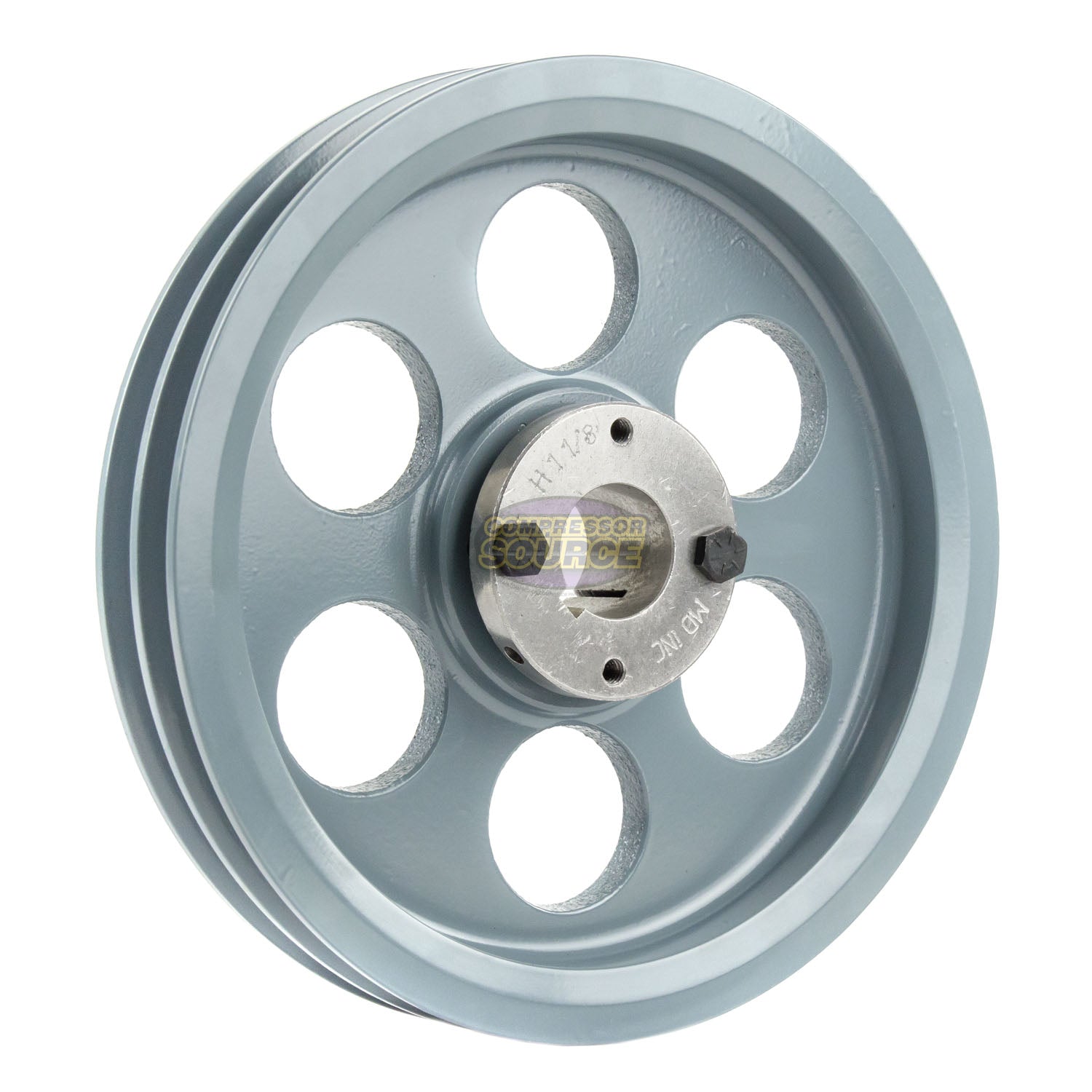 8.25" Double Groove A Section 4L Sheave with 1" H-Style Split Taper Bushing - 2AK84H