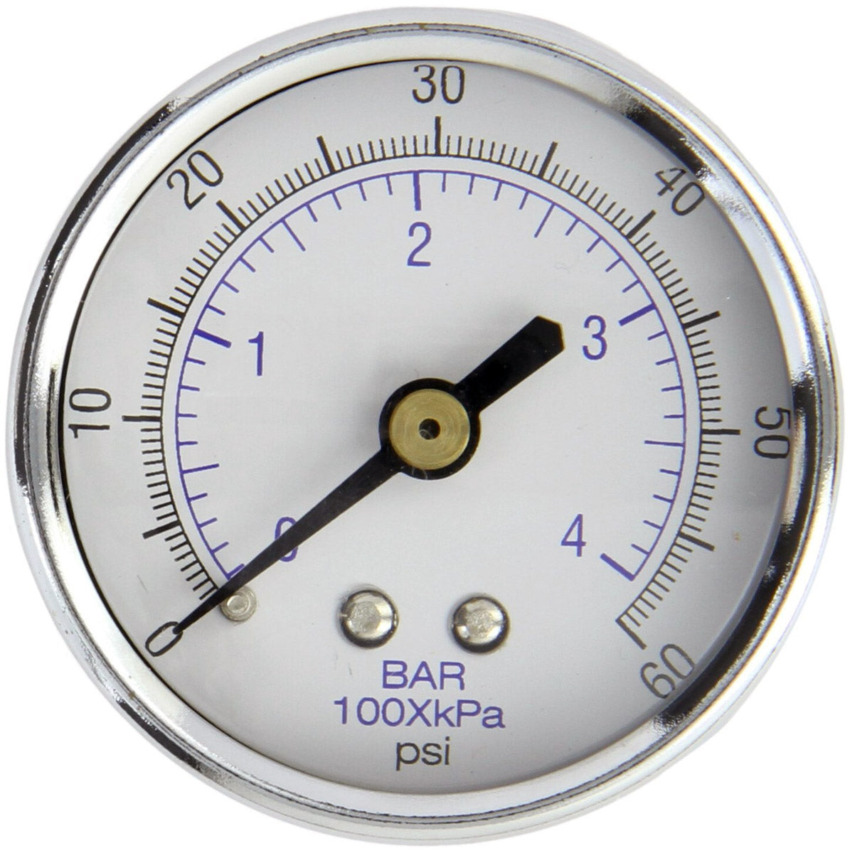 2" Face 1/4" Male 0-60 PSI Pressure Gauge Back Mount