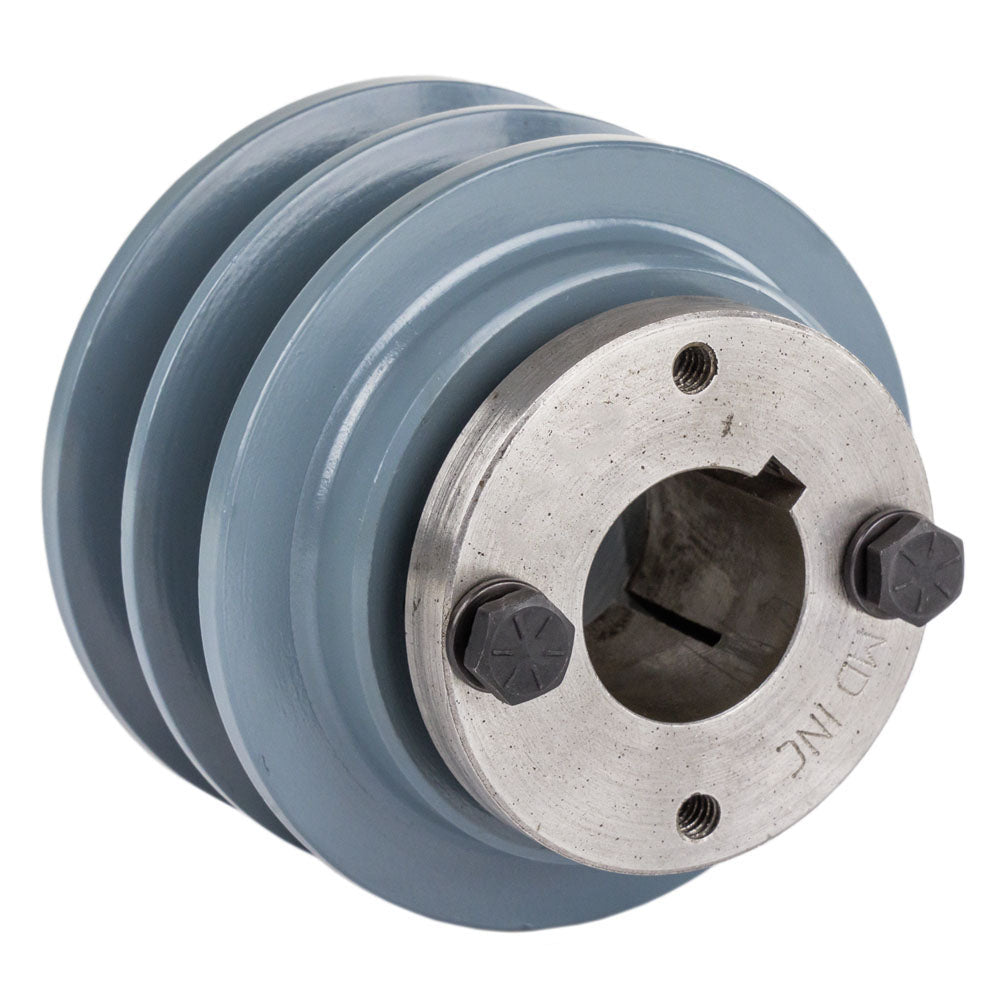 3.35" Double Groove B Section 5L Sheave with 1-1/4" (1.250") H-Style Split Taper Bushing - 2BK32H