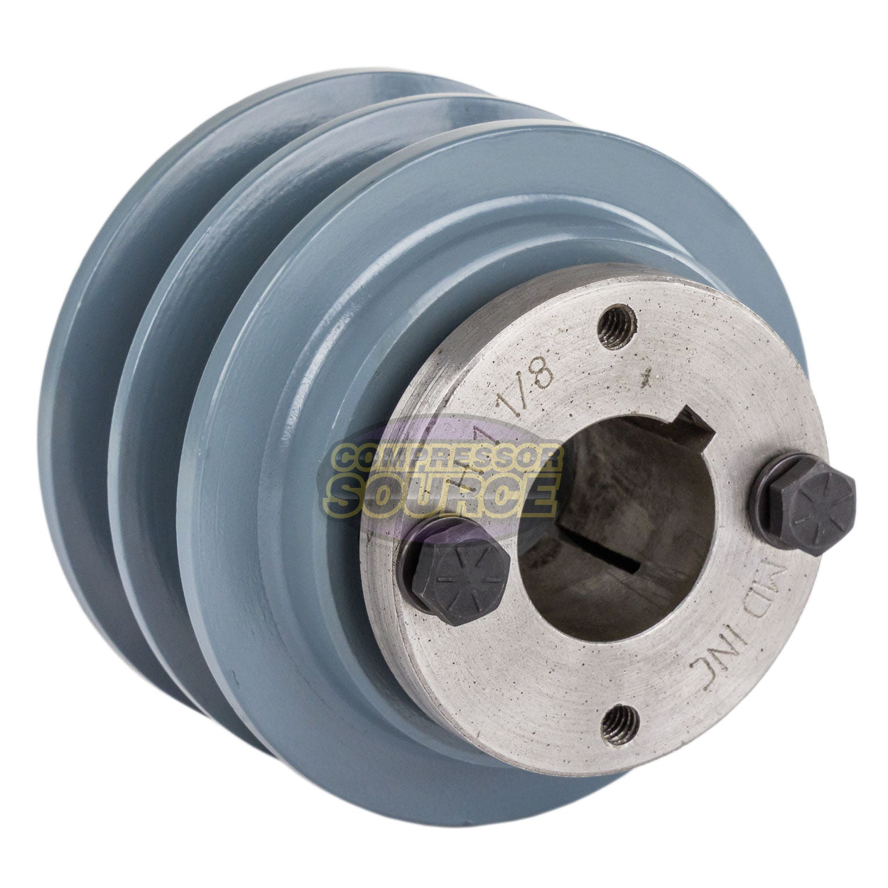 3.35" Double Groove B Section 5L Sheave with 1-1/8" (1.125") H-Style Split Taper Bushing - 2BK32H