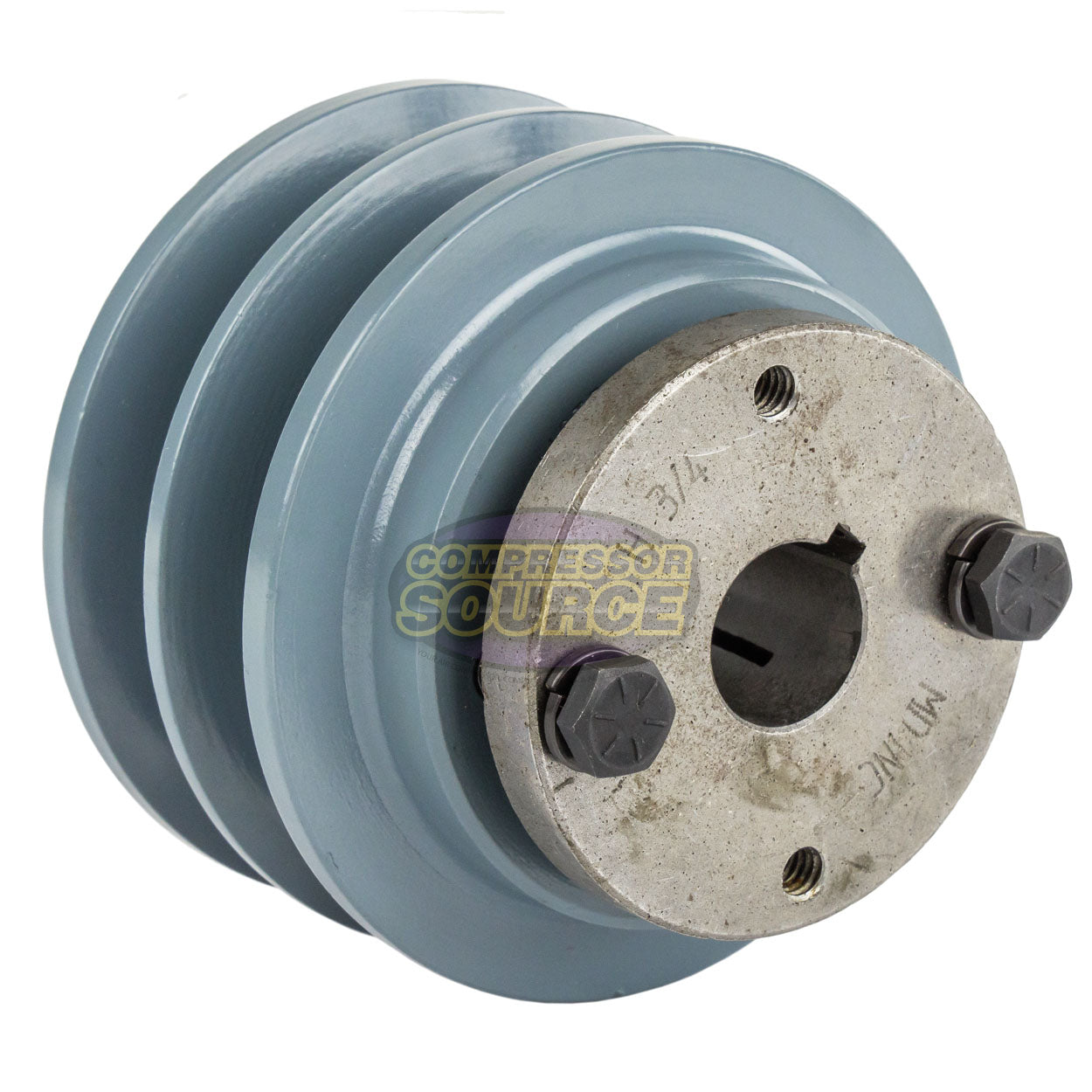 3.35" Double Groove B Section 5L Sheave with 3/4" (0.750") H-Style Split Taper Bushing - 2BK32H