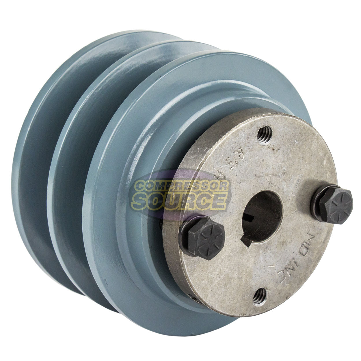 3.35" Double Groove B Section 5L Sheave with 5/8" (0.625") H-Style Split Taper Bushing - 2BK32H