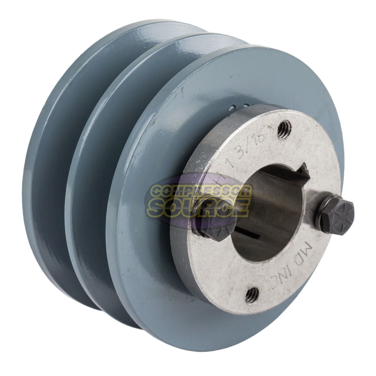 3.75" Double Groove B Section 5L Sheave with 1-3/16" (1.1875") H-Style Split Taper Bushing - 2BK36H