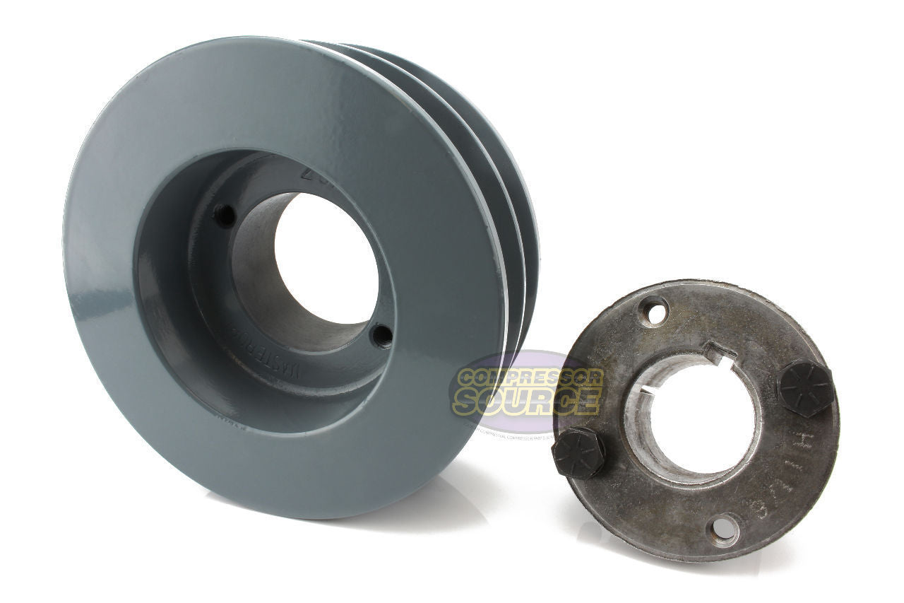4.5" Double Groove B Section 5L Sheave with 1-3/8" (1.375") H-Style Split Taper Bushing - 2BK47H