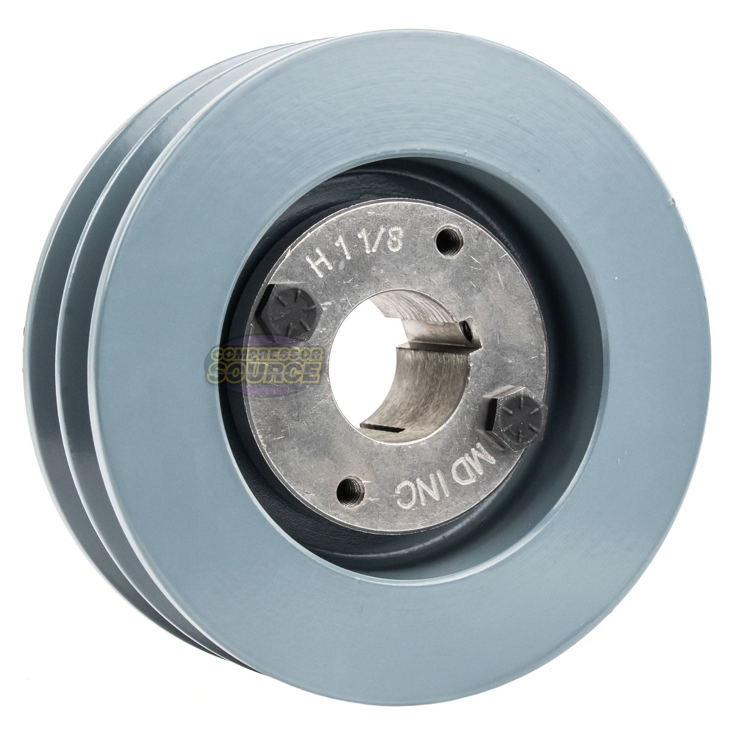 5" Double Groove B Section 5L Sheave with 1-1/8" (1.125") H-Style Split Taper Bushing - 2BK52H
