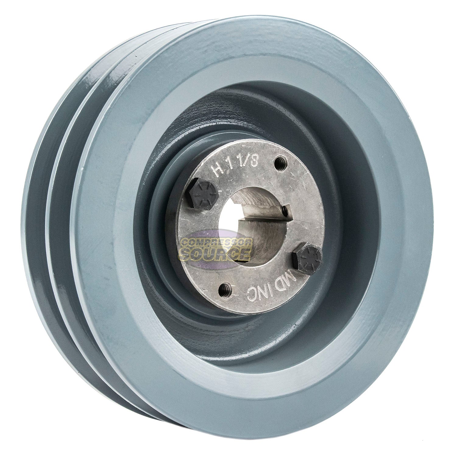 6" Double Groove B Section 5L Sheave with 1-1/8" (1.125") H-Style Split Taper Bushing - 2BK62H