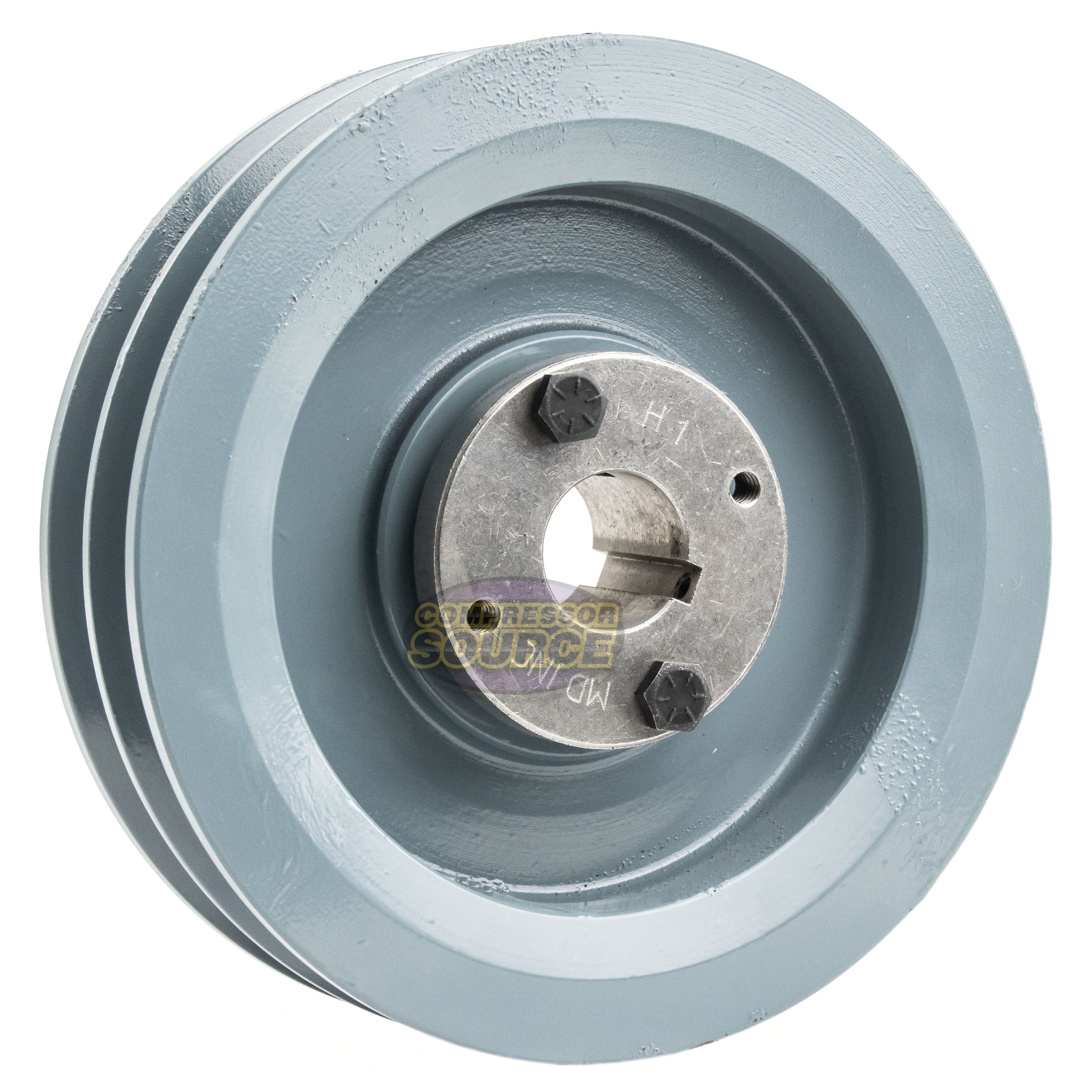 6.5" Double Groove B Section 5L Sheave with 1" H-Style Split Taper Bushing - 2BK67H
