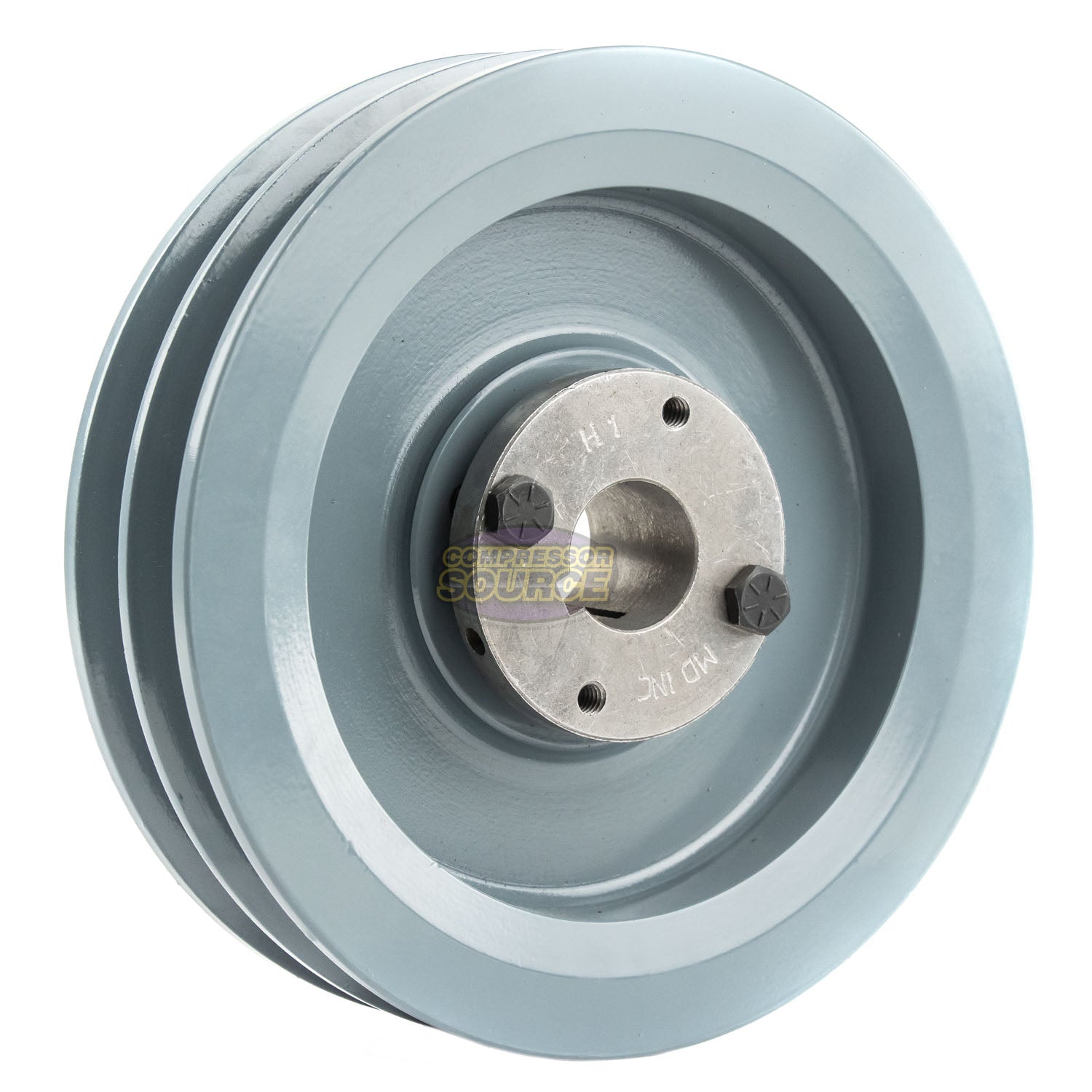 6.75" Double Groove B Section 5L Sheave with 1" H-Style Split Taper Bushing - 2BK70H