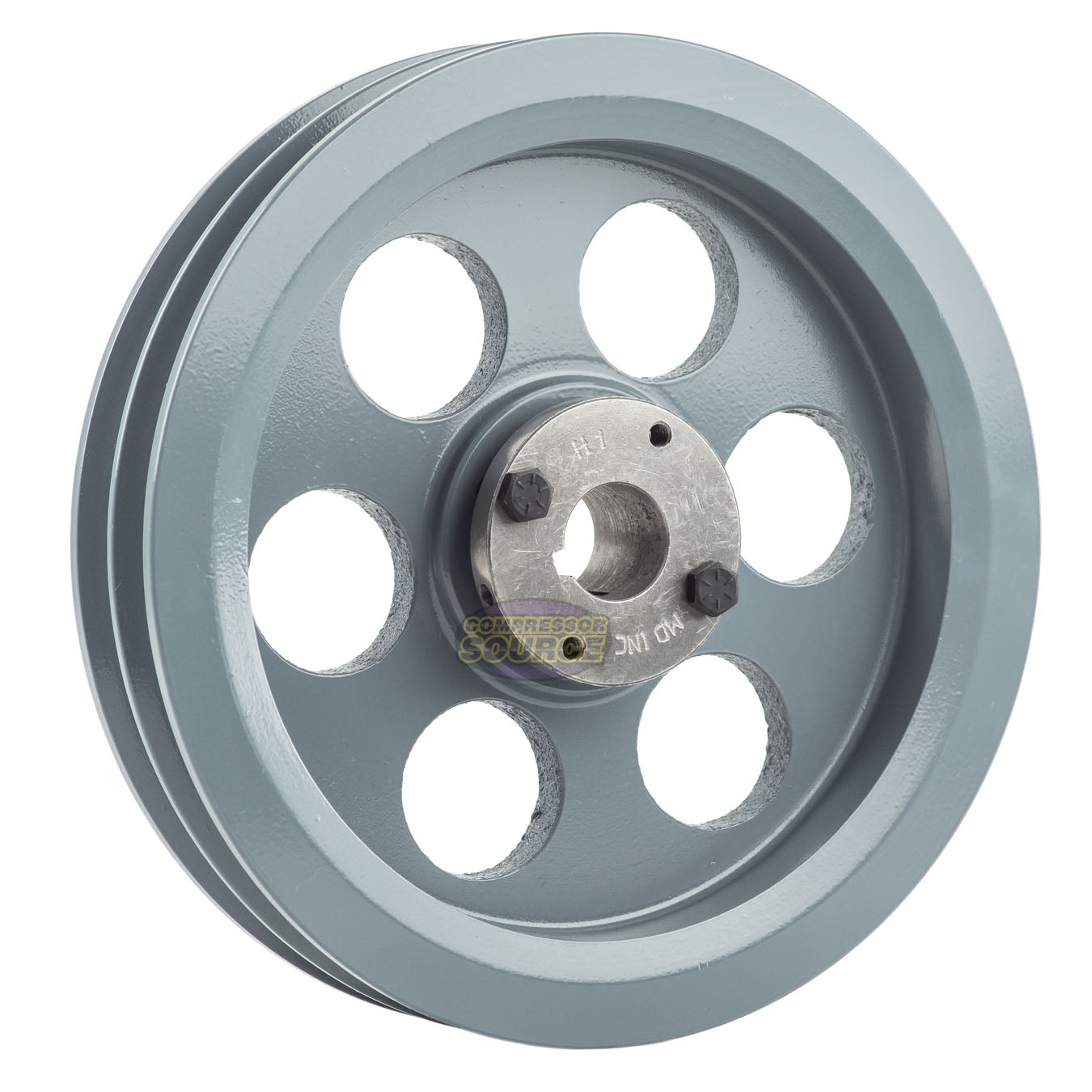 8.75" Double Groove B Section 5L Sheave with 1" H-Style Split Taper Bushing - 2BK90H