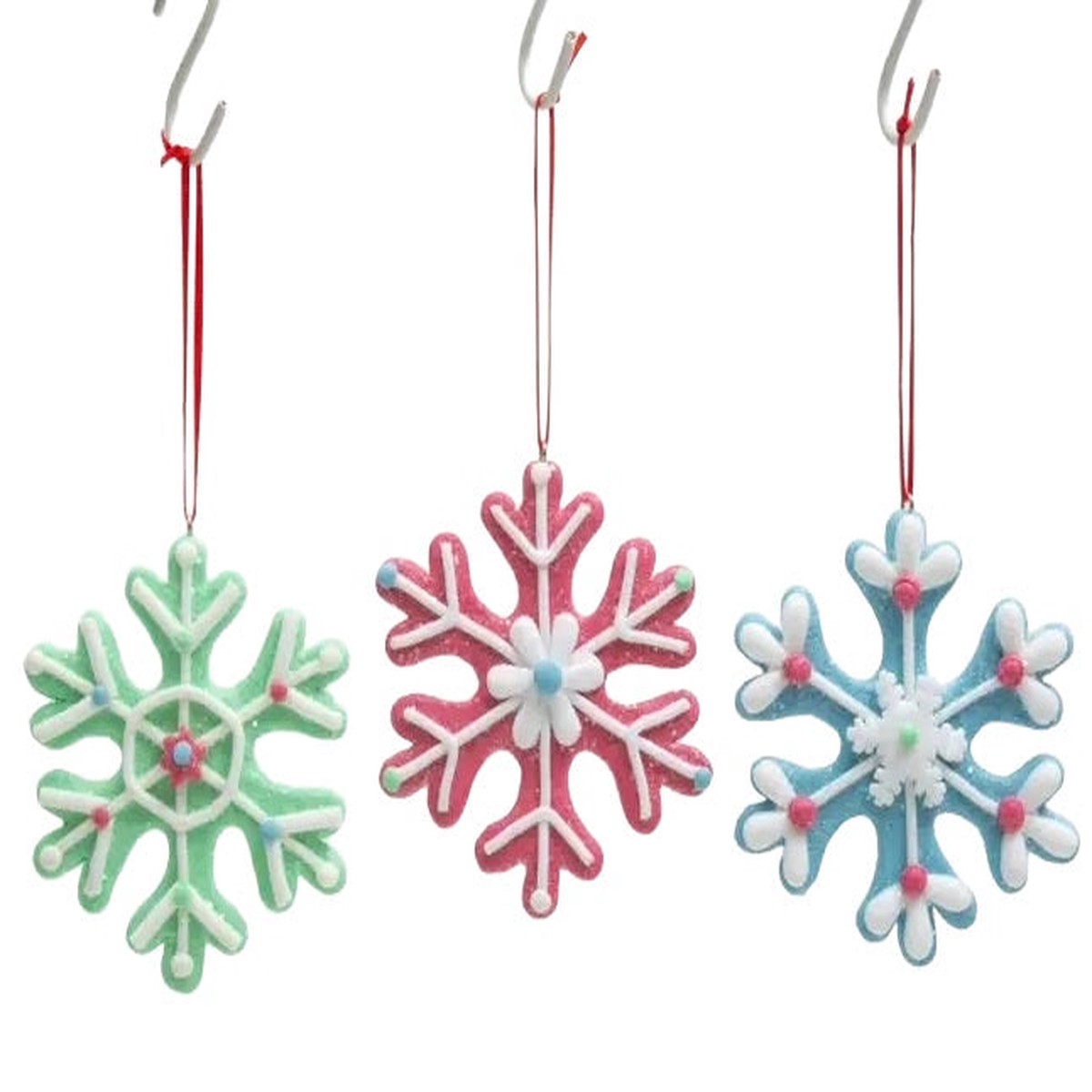 3.5" Pastel Clay Snowflake Ornament