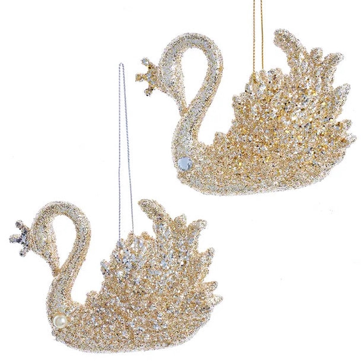 3.5" Platinum Swan Ornament