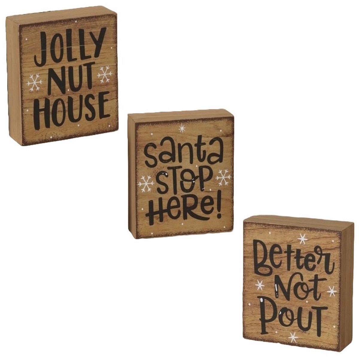 3.94" Wood Holiday Design Block
