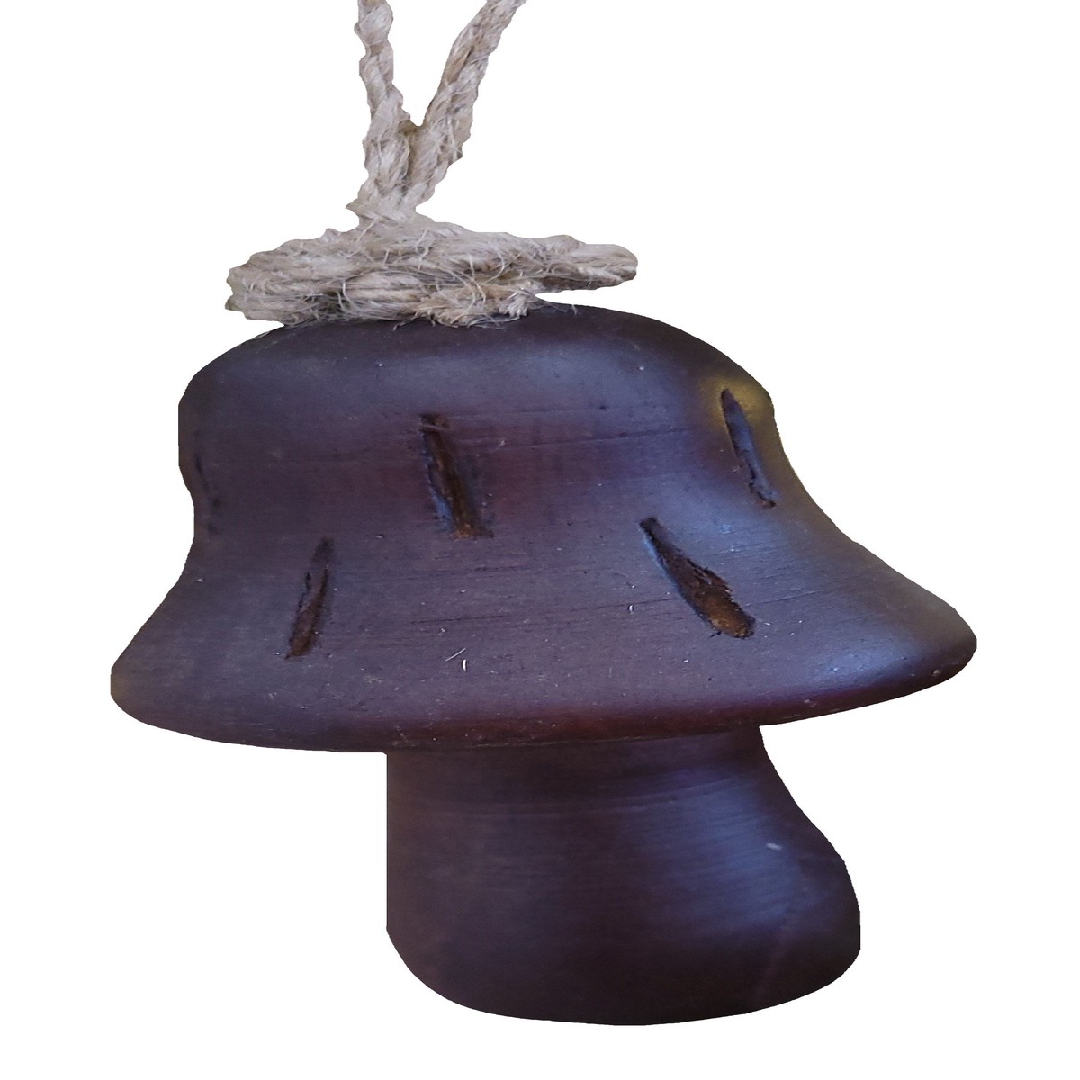 3" Mango Wood Mushroom Ornament